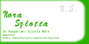 nora szlotta business card