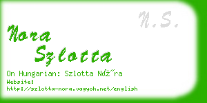 nora szlotta business card